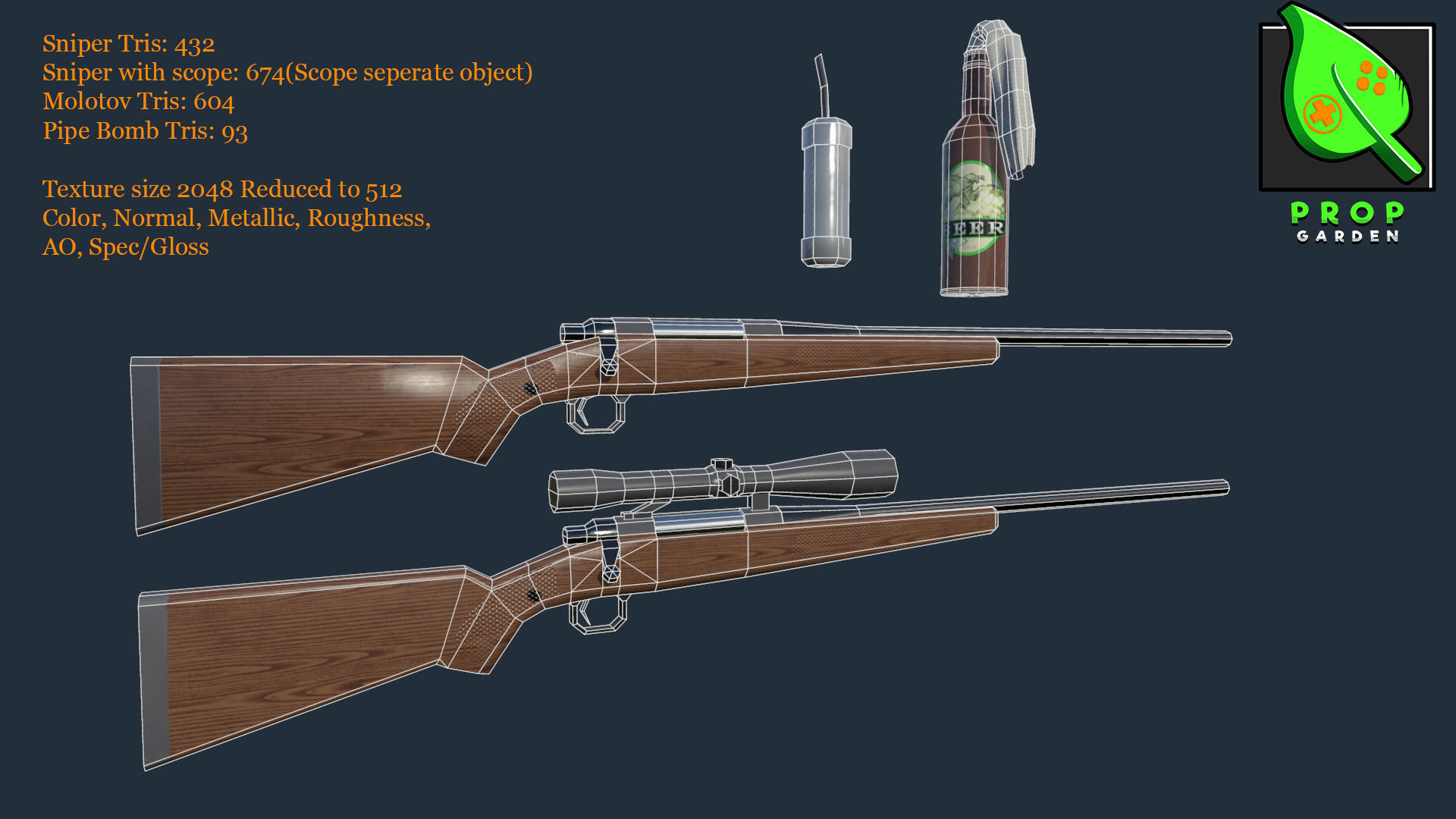 Lowpoly Mobile Weapons Kit Low-poly 3D model_15