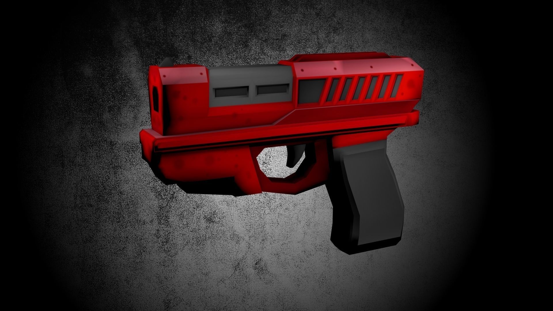 Low Poly Game Ready Pistol gun Low-poly 3D model_9