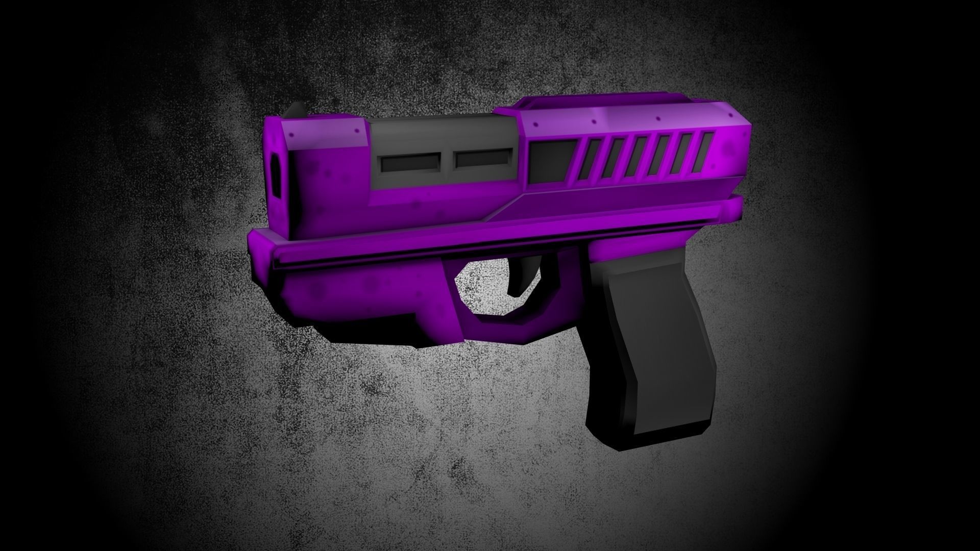 Low Poly Game Ready Pistol gun Low-poly 3D model_8