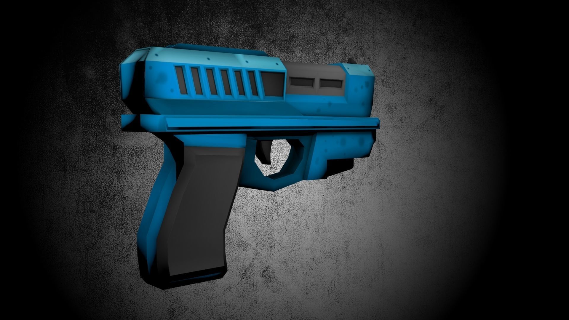 Low Poly Game Ready Pistol gun Low-poly 3D model_3