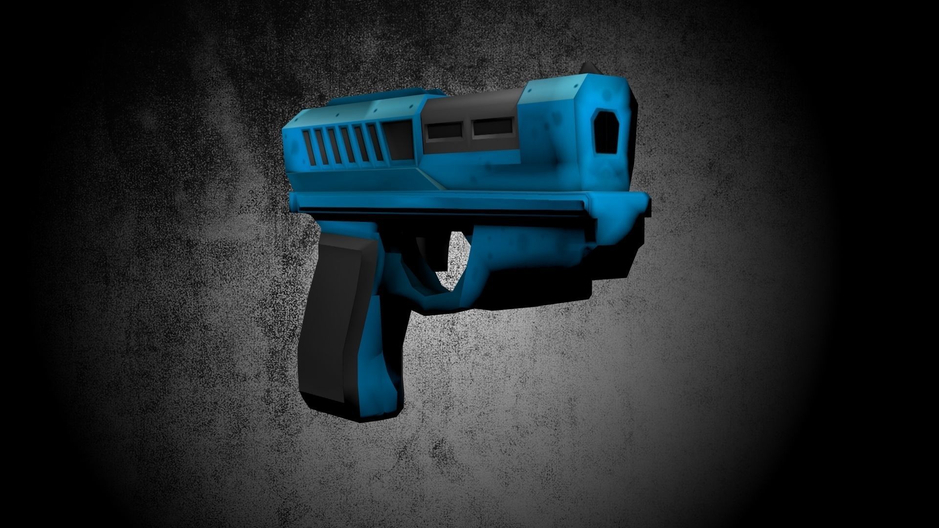 Low Poly Game Ready Pistol gun Low-poly 3D model_4