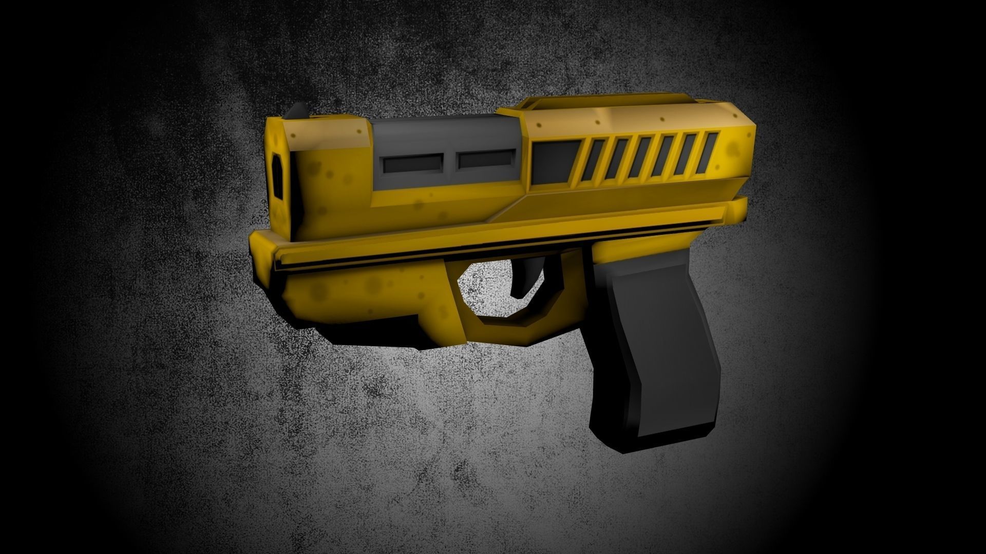 Low Poly Game Ready Pistol gun Low-poly 3D model_6
