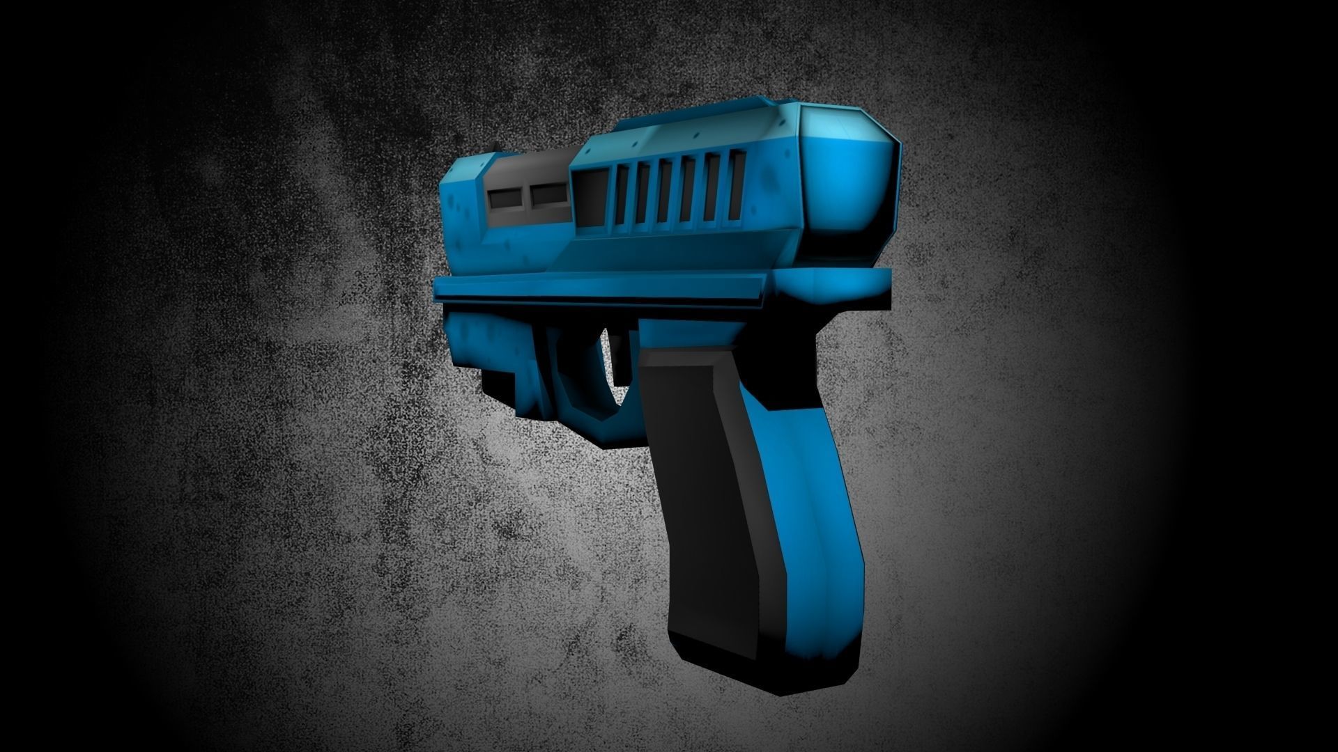 Low Poly Game Ready Pistol gun Low-poly 3D model_1