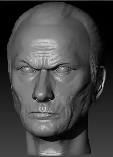 Sculpture Bill Nighy actor portrait for 3d printing  