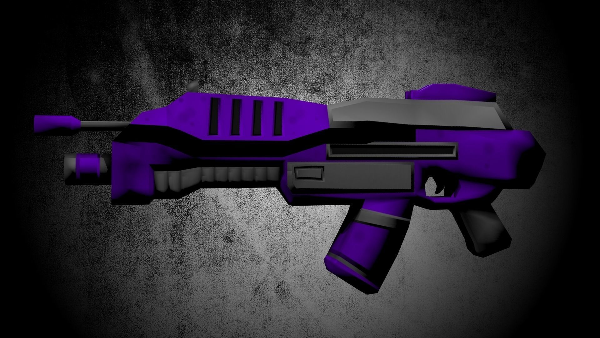 Low Poly Game Ready Assault Rifle Low-poly 3D model_5