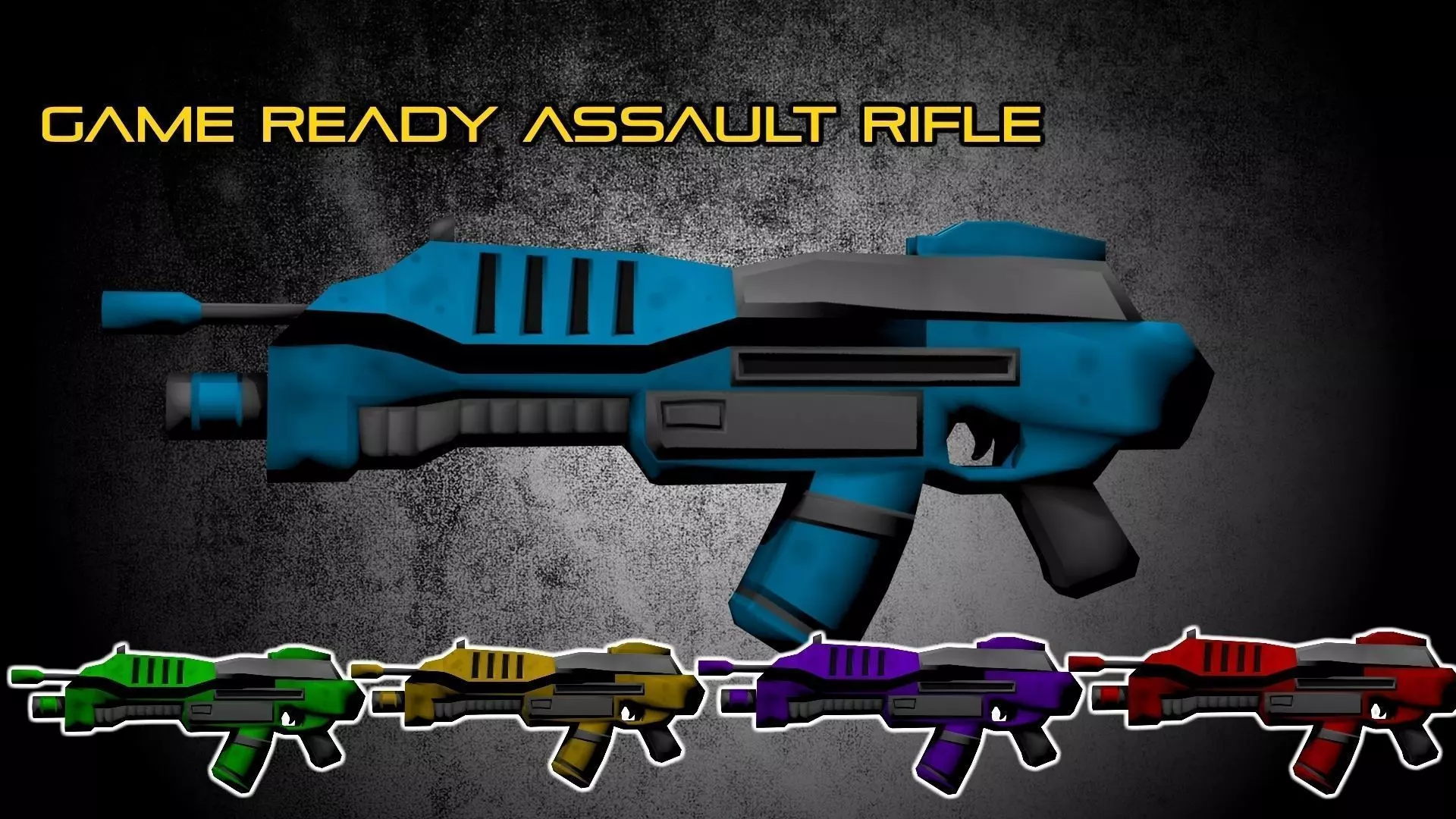 Low Poly Game Ready Assault Rifle Low-poly 3D model_0