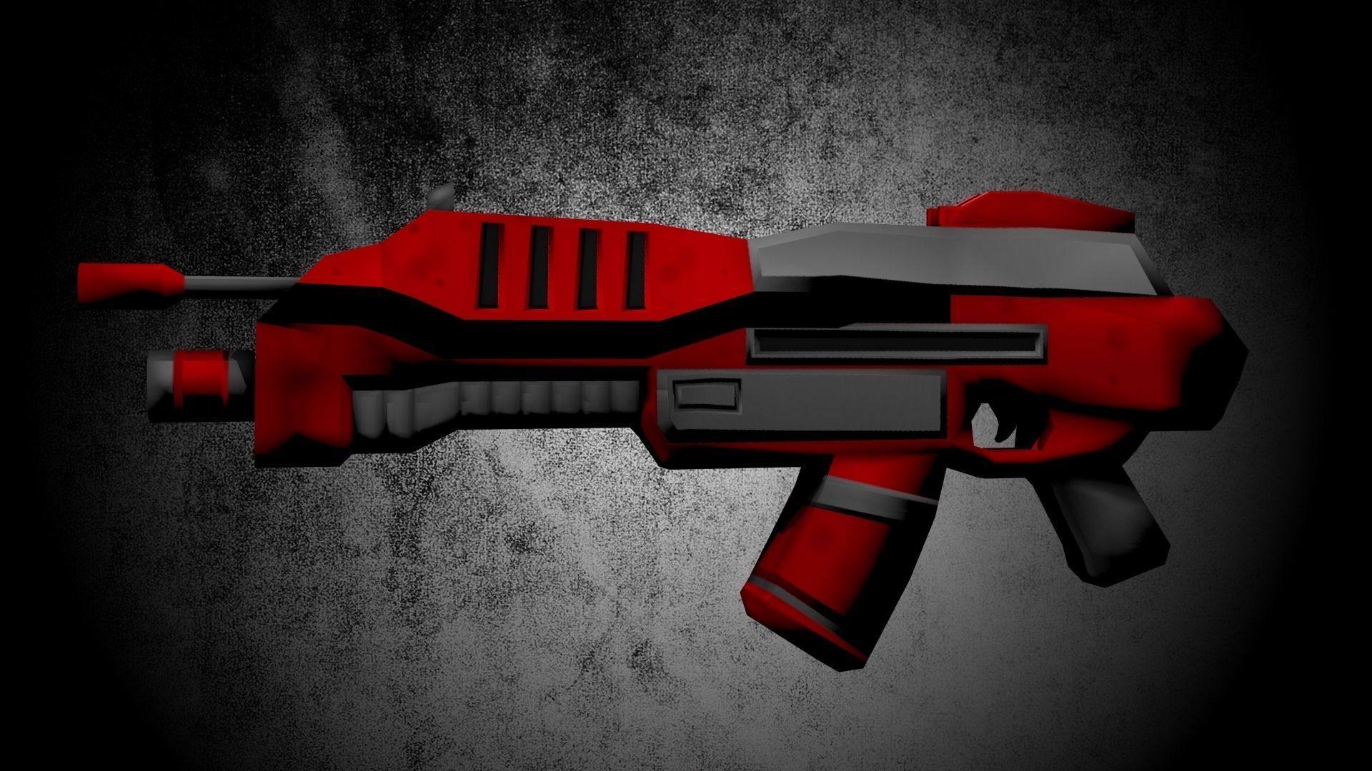 Low Poly Game Ready Assault Rifle Low-poly 3D model_6