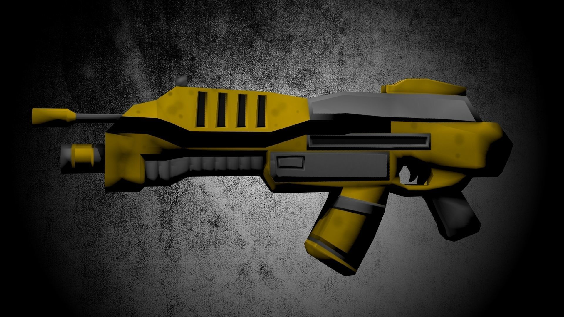 Low Poly Game Ready Assault Rifle Low-poly 3D model_4