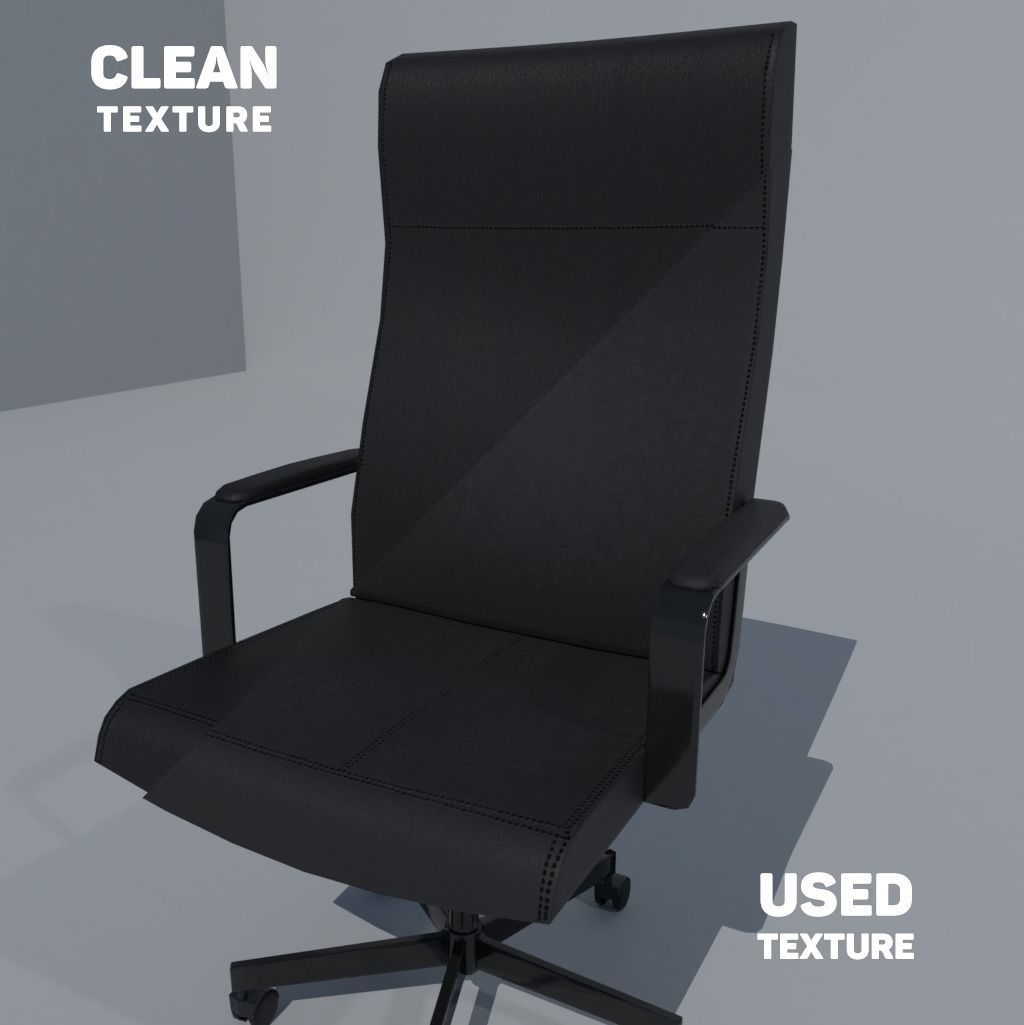 Leather Office Chair Free low-poly 3D model_4