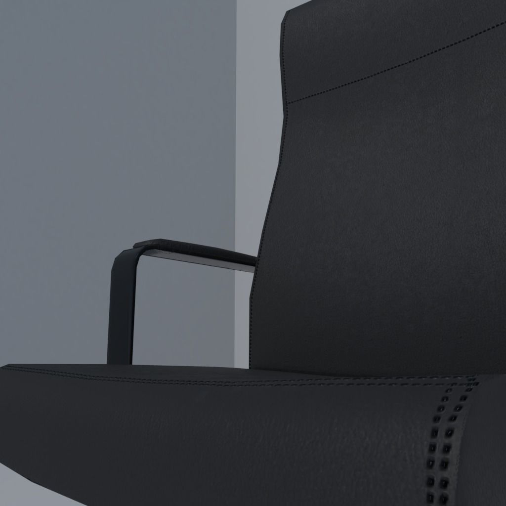 Leather Office Chair Free low-poly 3D model_5