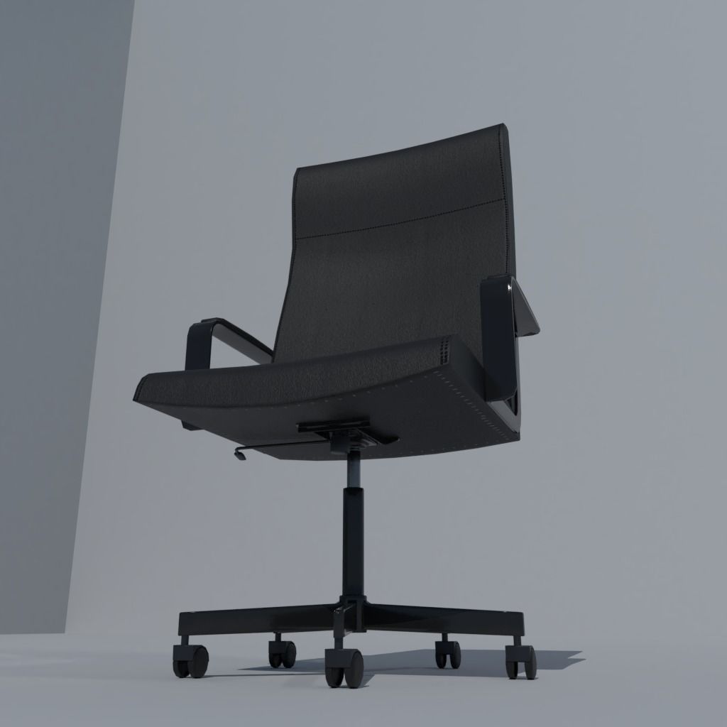 Leather Office Chair Free low-poly 3D model_1