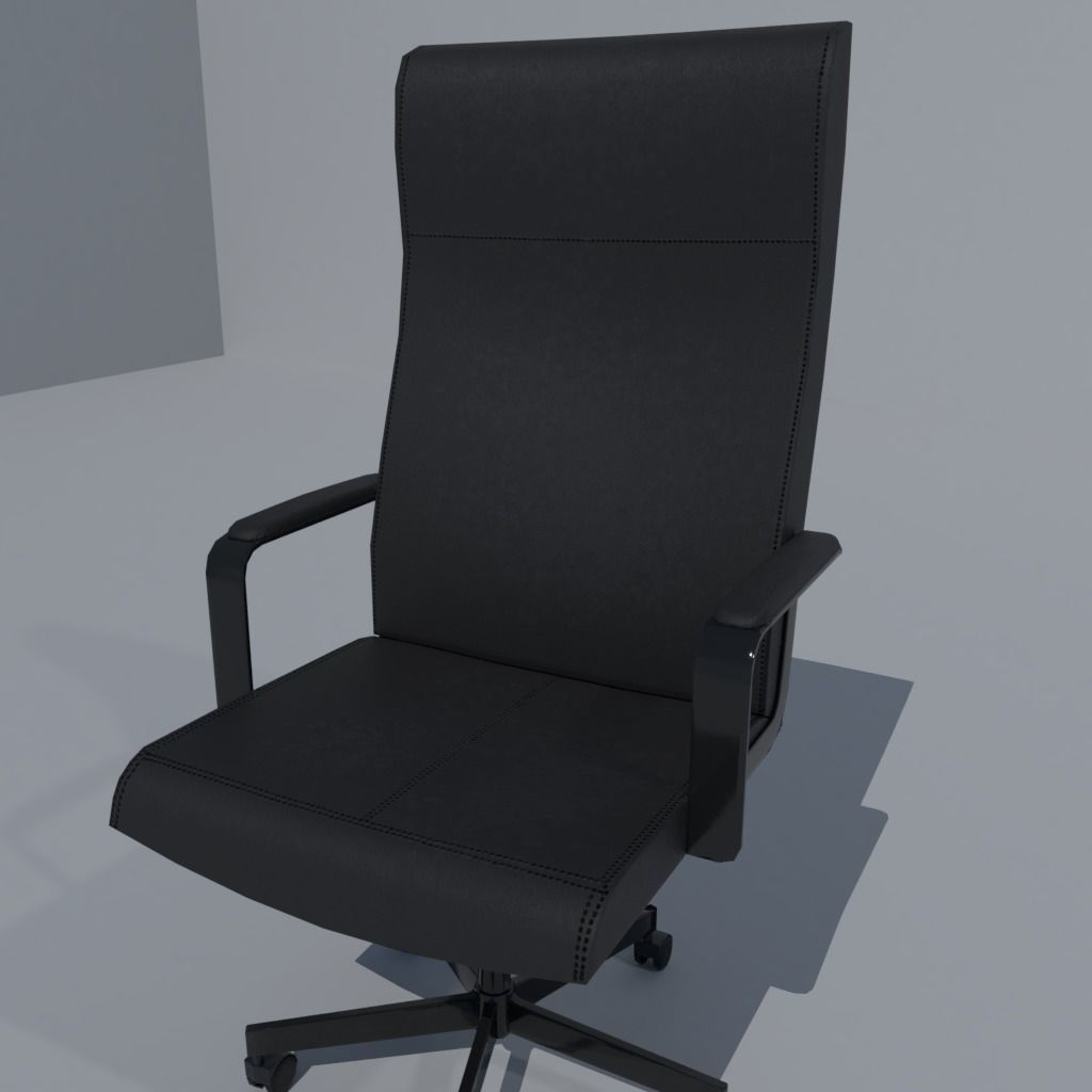 Leather Office Chair Free low-poly 3D model_3