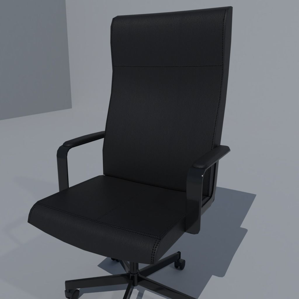 Leather Office Chair Free low-poly 3D model_2