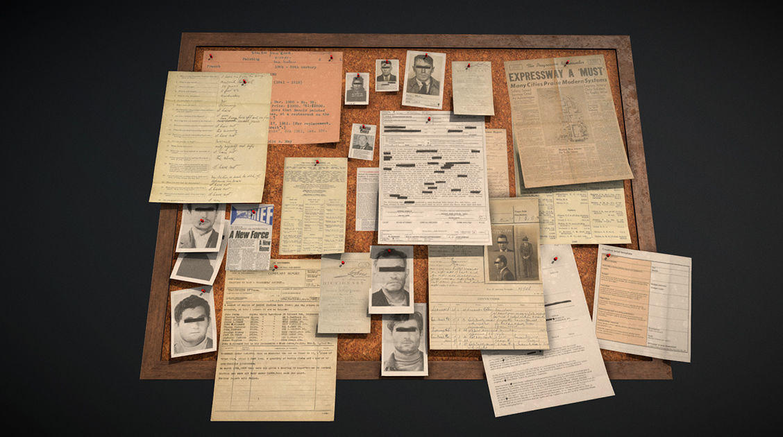 Police Pinboard Low-poly 3D model_11