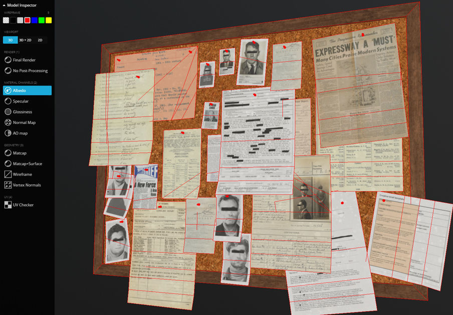 Police Pinboard Low-poly 3D model_8