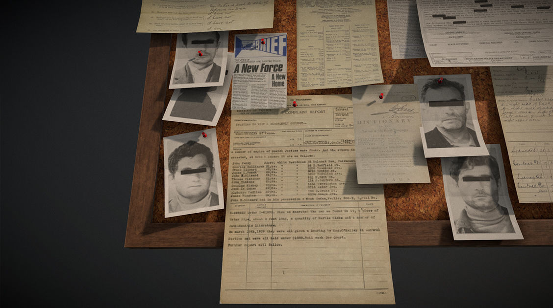 Police Pinboard Low-poly 3D model_13