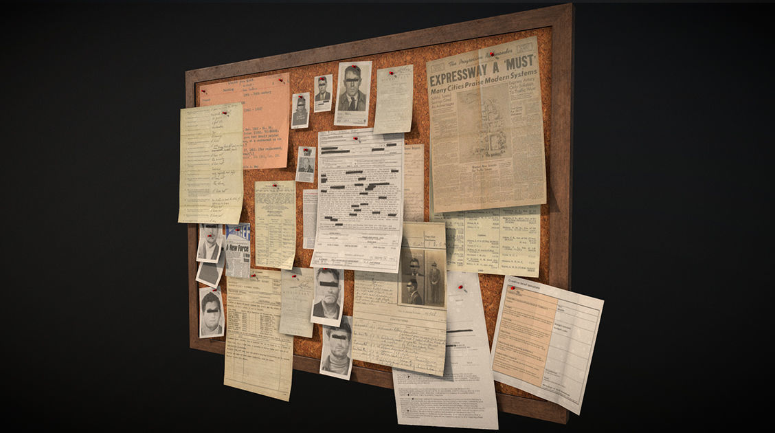 Police Pinboard Low-poly 3D model_12