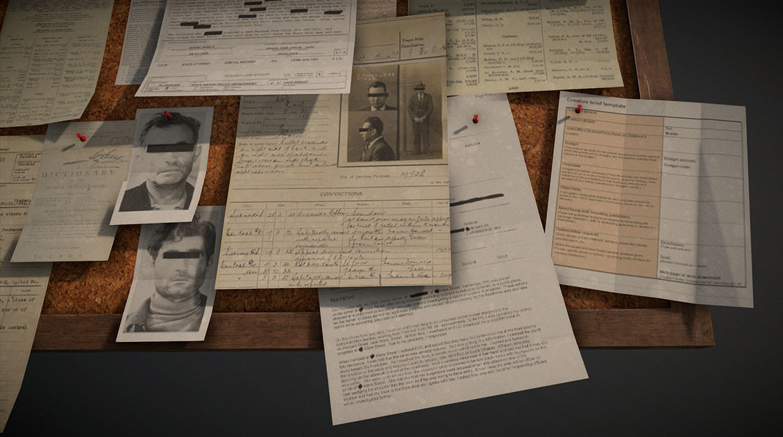 Police Pinboard Low-poly 3D model_15