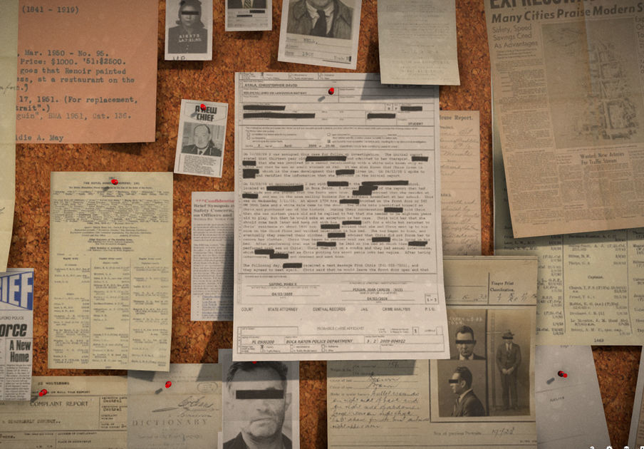 Police Pinboard Low-poly 3D model_6