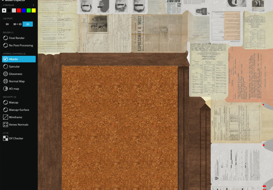 Police Pinboard Low-poly 3D model_7