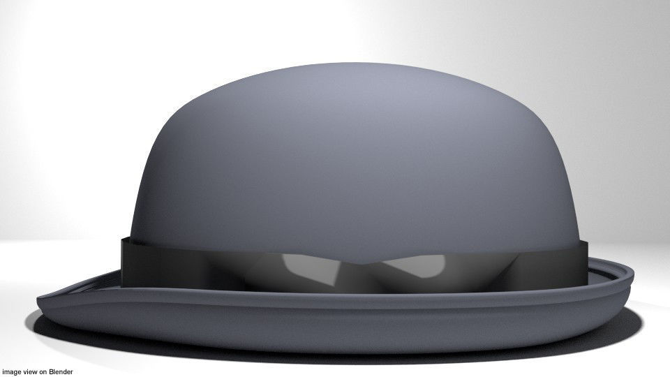 Hat - Bowler 3D model_2
