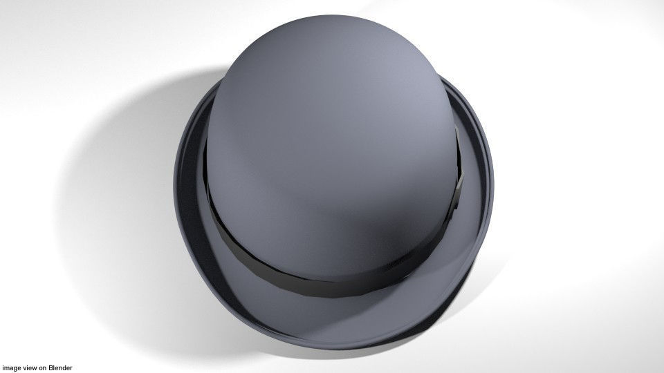 Hat - Bowler 3D model_1