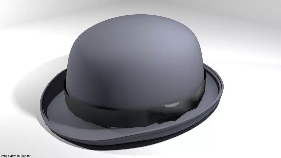 Hat - Bowler 3D model_0