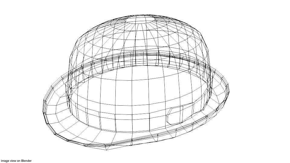 Hat - Bowler 3D model_3