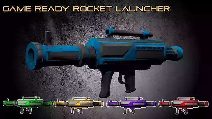 Game Ready Rocket Launcher Low-poly 3D model