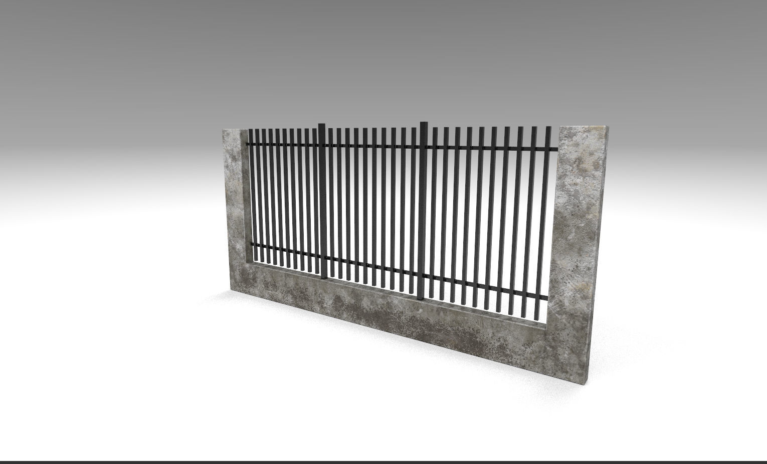 Modular Fence Low-poly 3D model_1