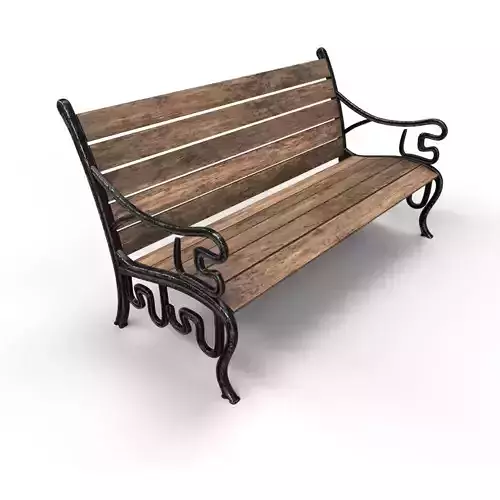 Park Bench Low-poly 3D model