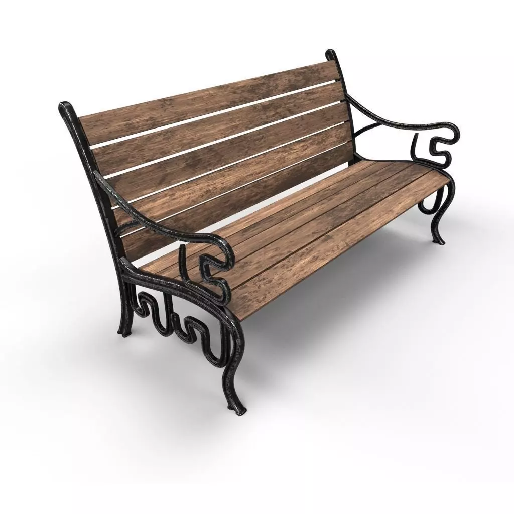 Park Bench Low-poly 3D model