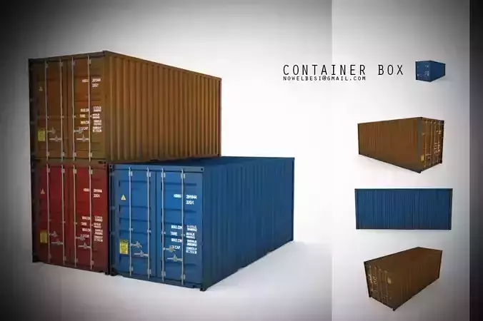 Container 20ft Free low-poly 3D model
