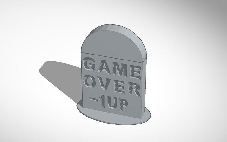 tombstone game over - 3D print model_1