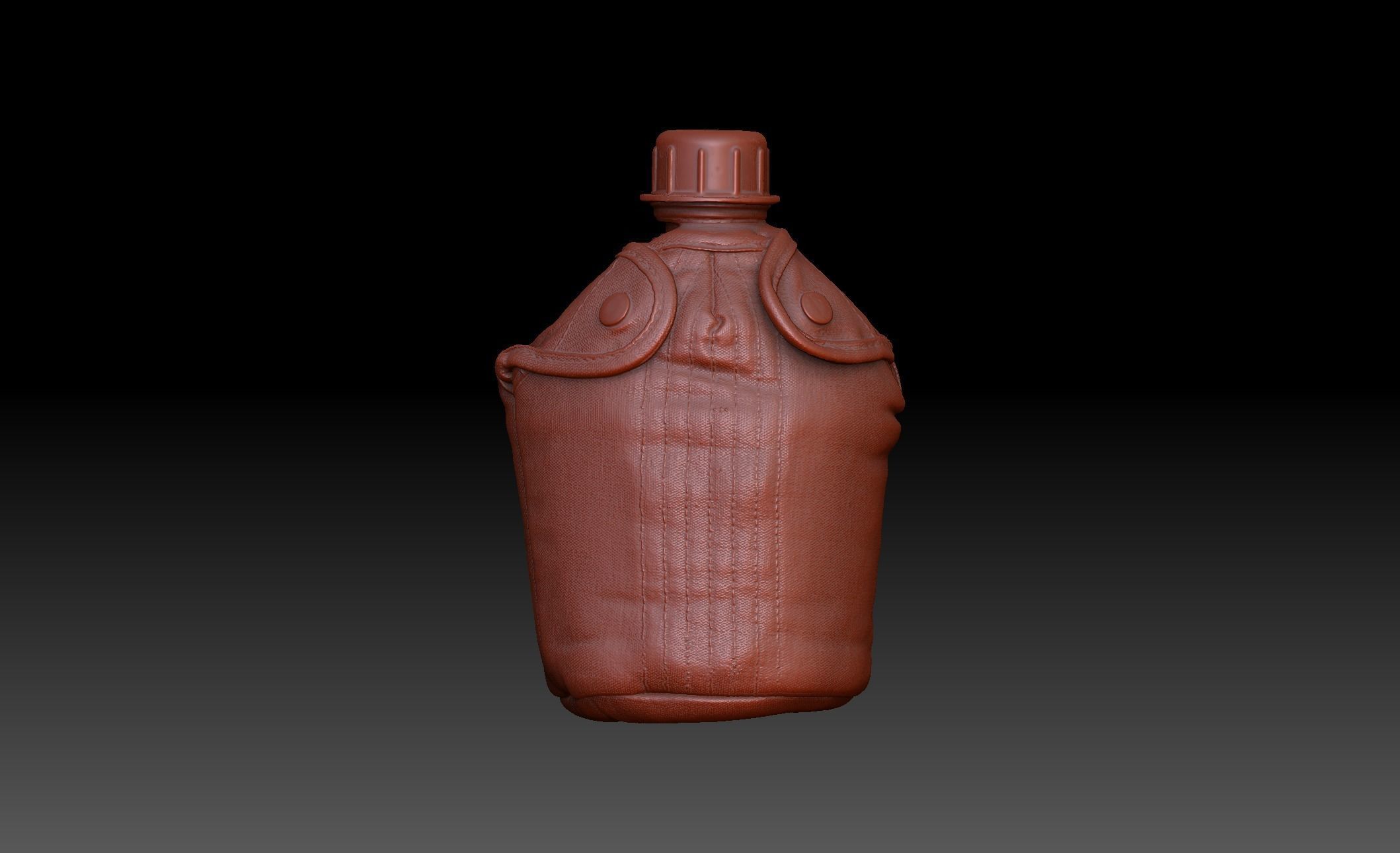 Military Water Bottle Canteen 3D model_13