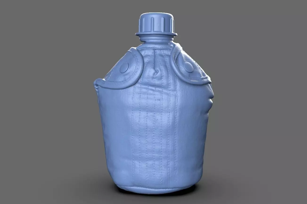 Military Water Bottle Canteen 3D model_0