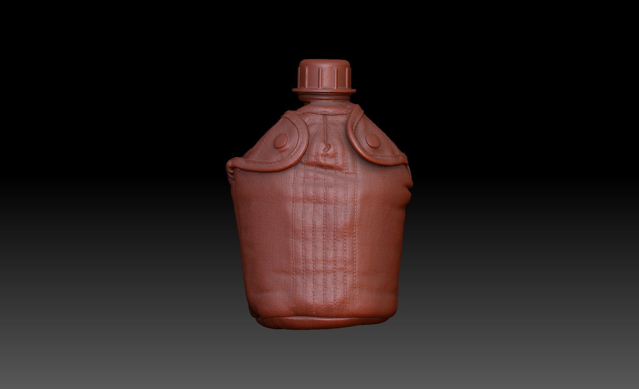 Military Water Bottle Canteen 3D model_9