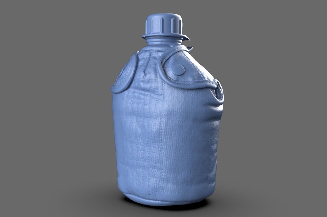 Military Water Bottle Canteen 3D model_1