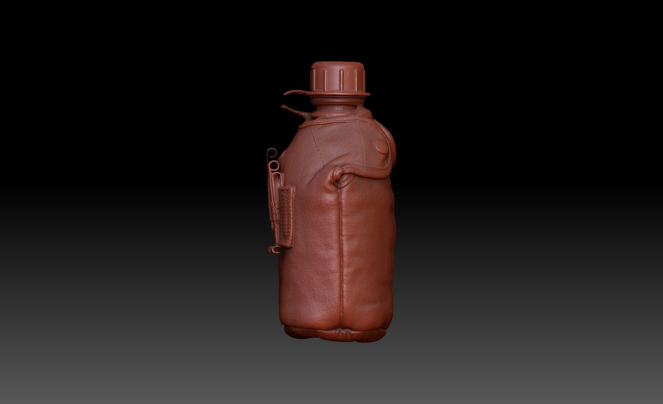 Military Water Bottle Canteen 3D model_12