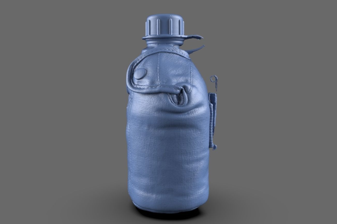 Military Water Bottle Canteen 3D model_2