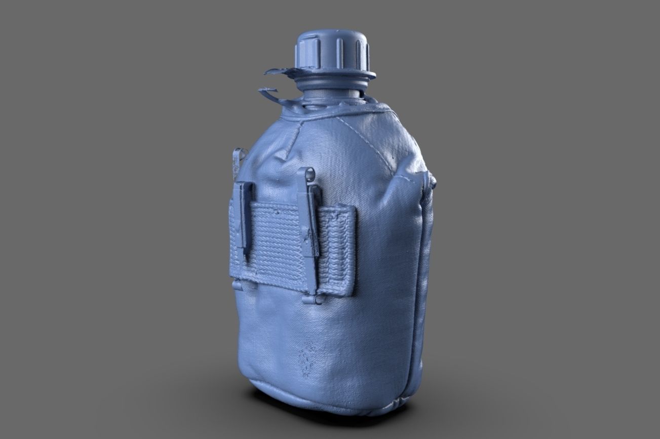Military Water Bottle Canteen 3D model_5