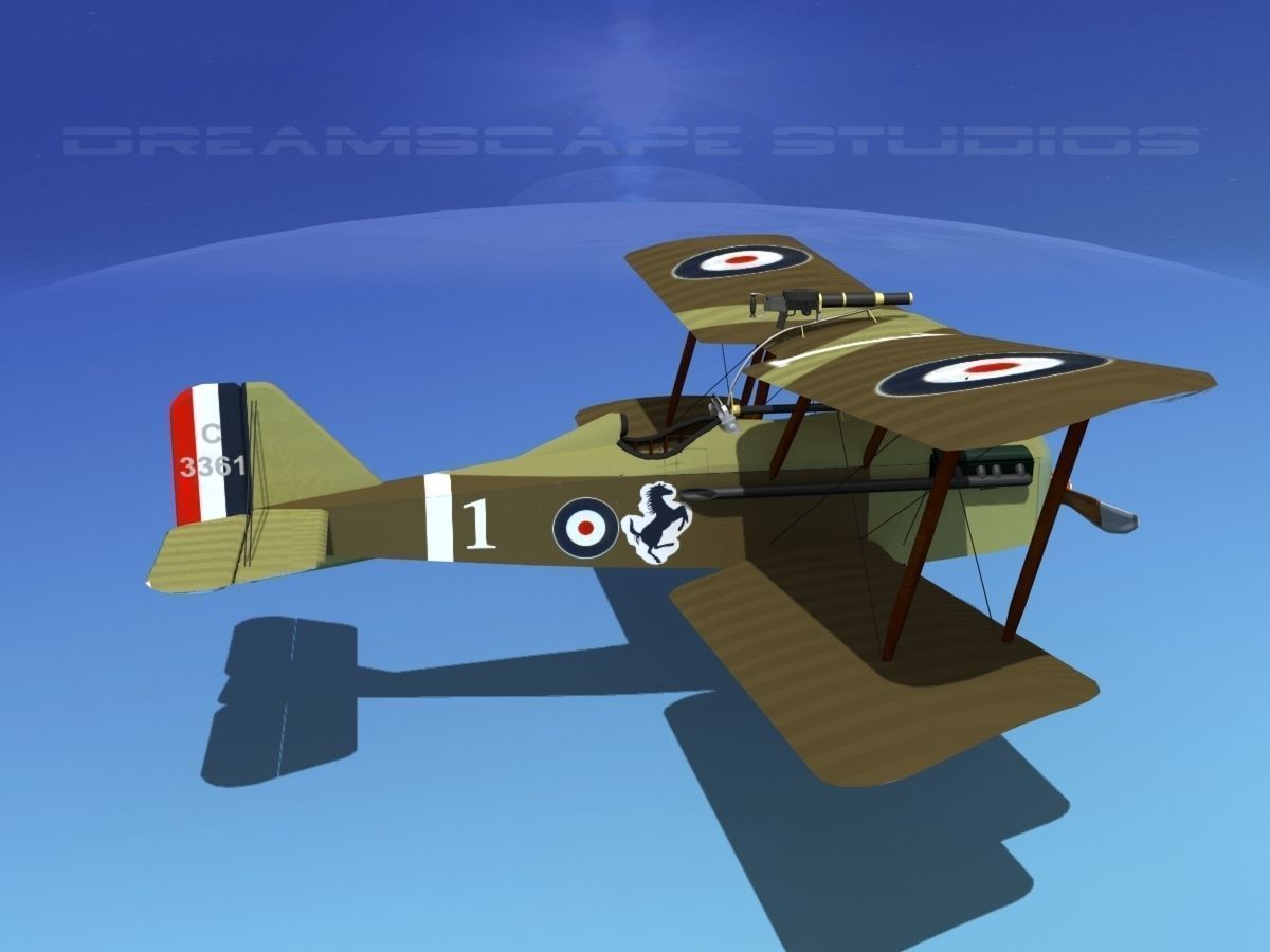 RAF SE5A Fighter V07 3D model_4
