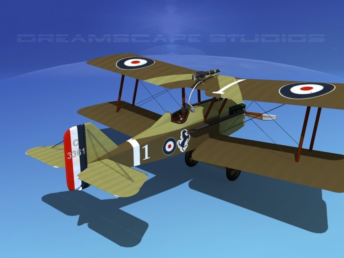 RAF SE5A Fighter V07 3D model_6