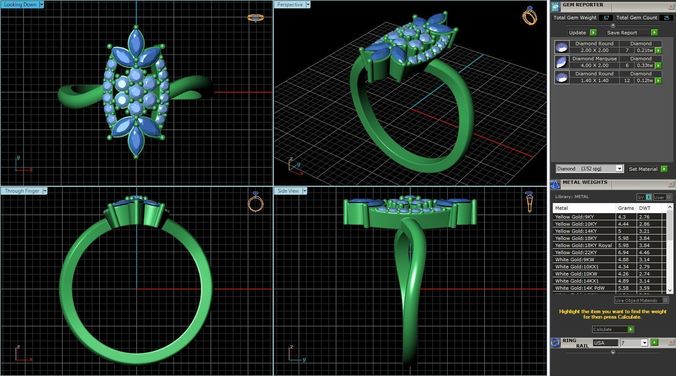 Cocktail Ring Design sku RG-015-SS 3D print model