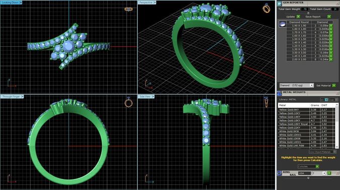 Cocktail Ring Design sku RG-016-SS 3D print model