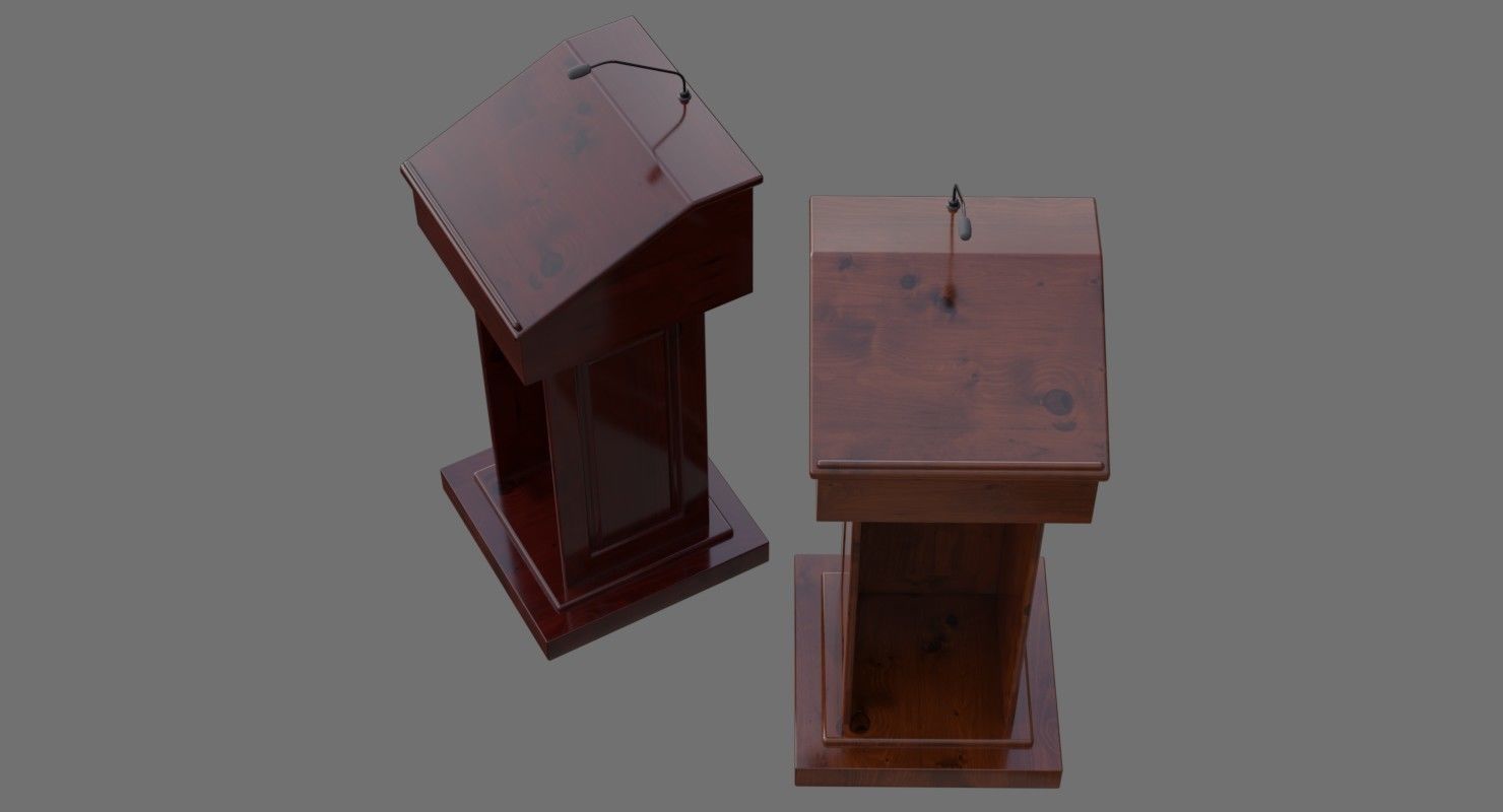 Podium 1A Low-poly 3D model_1