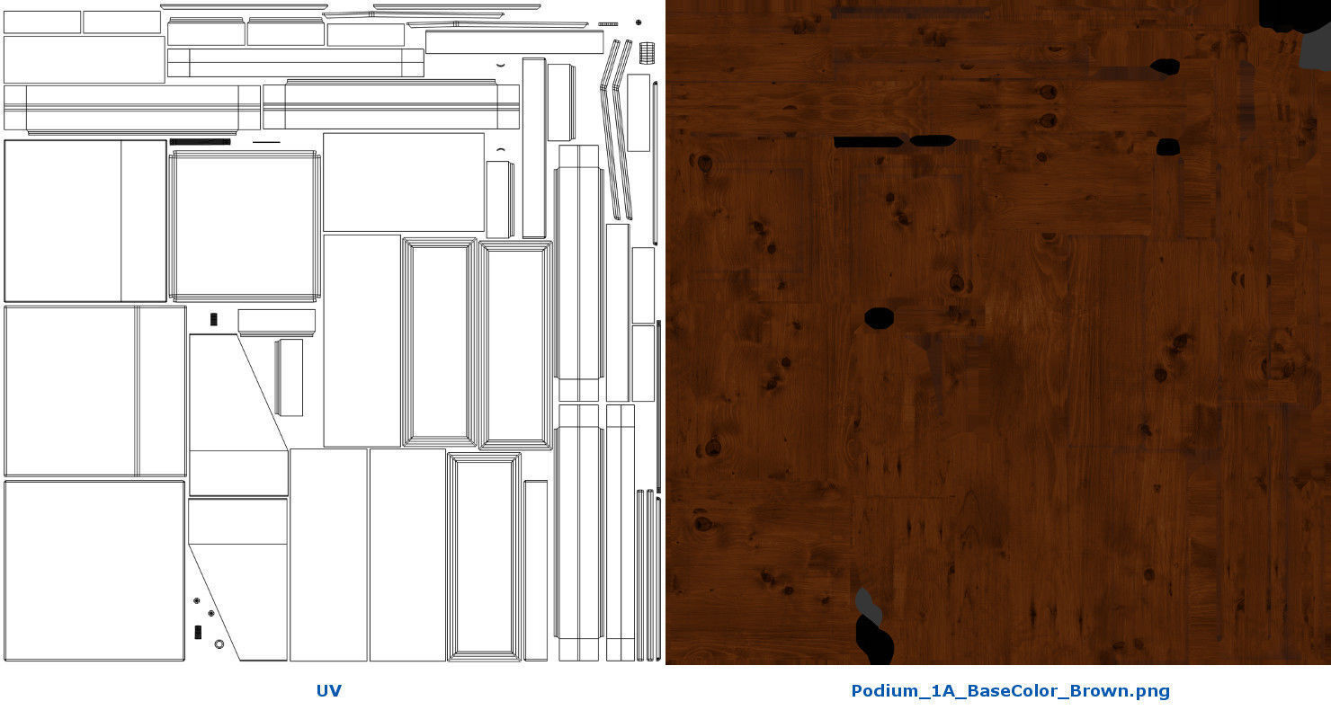 Podium 1A Low-poly 3D model_10