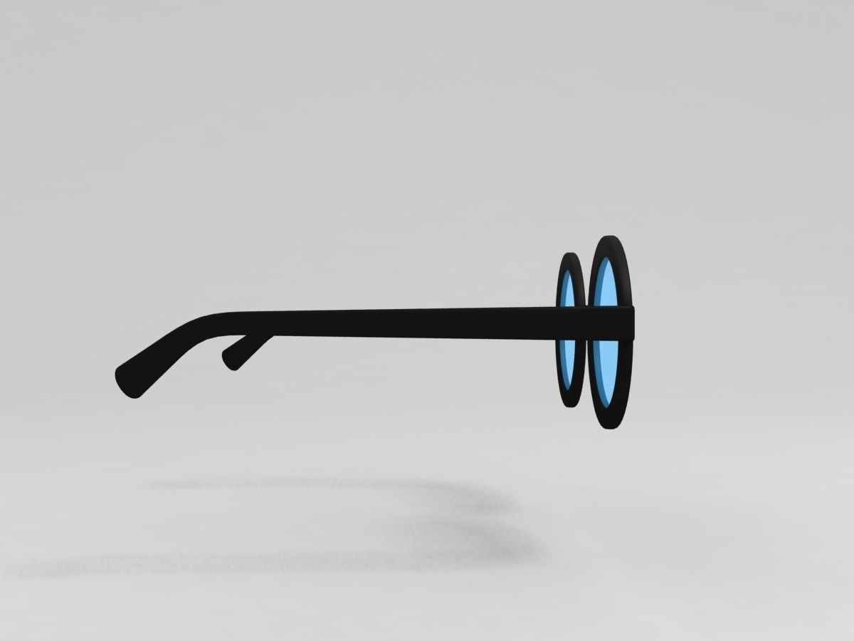 Round Glasses 3D model_4