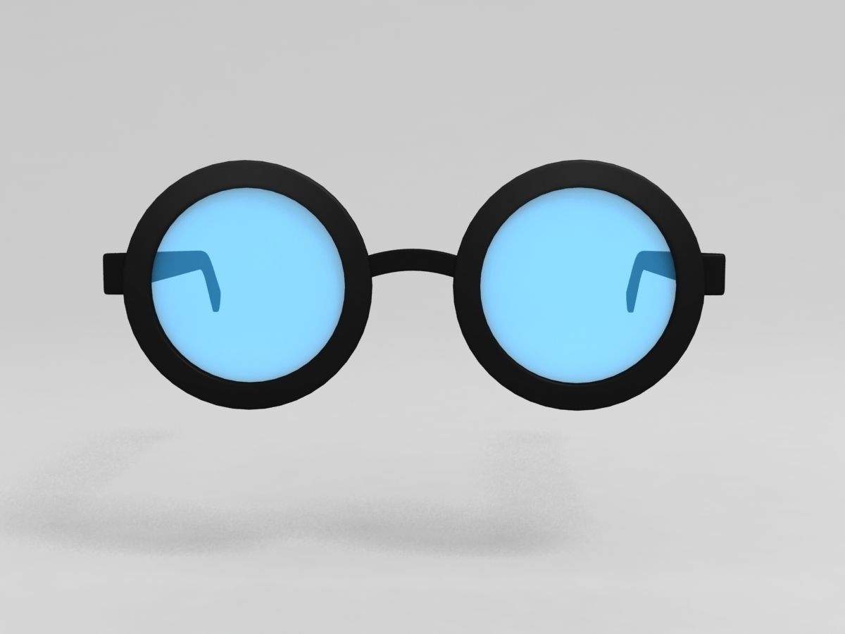 Round Glasses 3D model_5