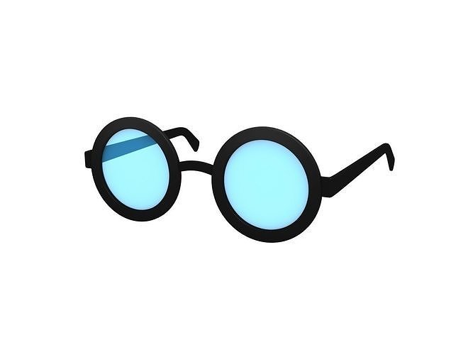 Round Glasses 3D model
